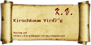 Kirschbaum Virág névjegykártya